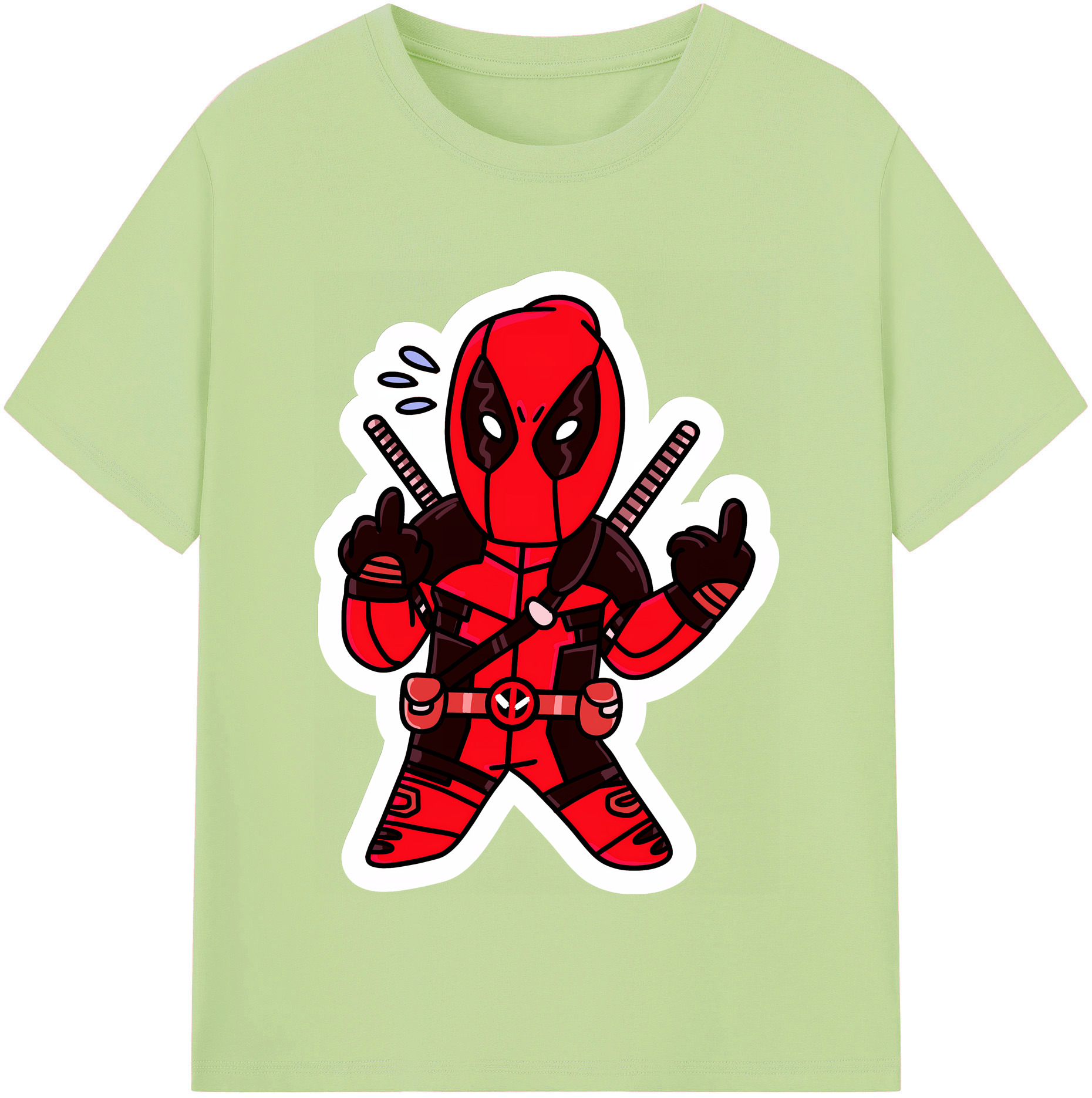 （画像用） Deadpool デッドプール 綿100％半袖Tシャツ（フロントプリント）